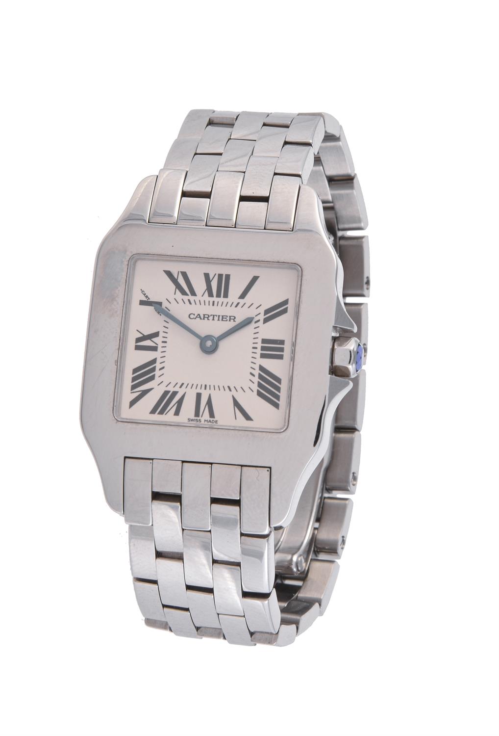 Cartier, Santos Demoiselle, Ref. 2701, a mid-size stainless steel bracelet watch