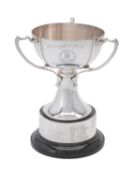 An Edwardian silver pedestal trophy cup by Walker & Hall