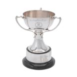 An Edwardian silver pedestal trophy cup by Walker & Hall