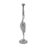 An Indian silver rosewater sprinkler modelled as a stork