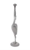 An Indian silver rosewater sprinkler modelled as a stork