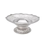 A silver shaped circular tazza by Levesley Brothers