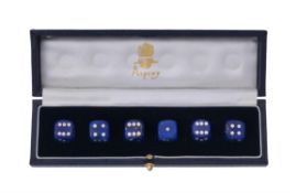 Asprey, a set of six lapis lazuli dice