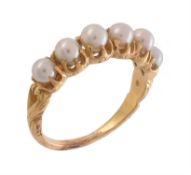 An early 20th century pearl ring