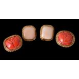 Y Two pairs of coral ear clips