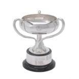A silver pedestal trophy cup by Jay