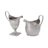A George III silver helmet shaped cream jug by Peter & Anne Bateman