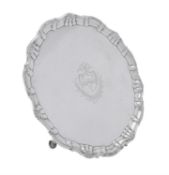 A George II silver shaped circular salver by Richard Rugg I