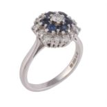 A 1970s sapphire and diamond target cluster ring