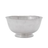 An American silver coloured bowl by Tiffany & Co.