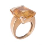 A Portuguese mid 20th century citrine dress ring