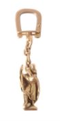 A gold coloured St Christopher key fob