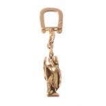 A gold coloured St Christopher key fob