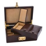 Fortnum & Mason, a brown faux crocodile men's accessory box