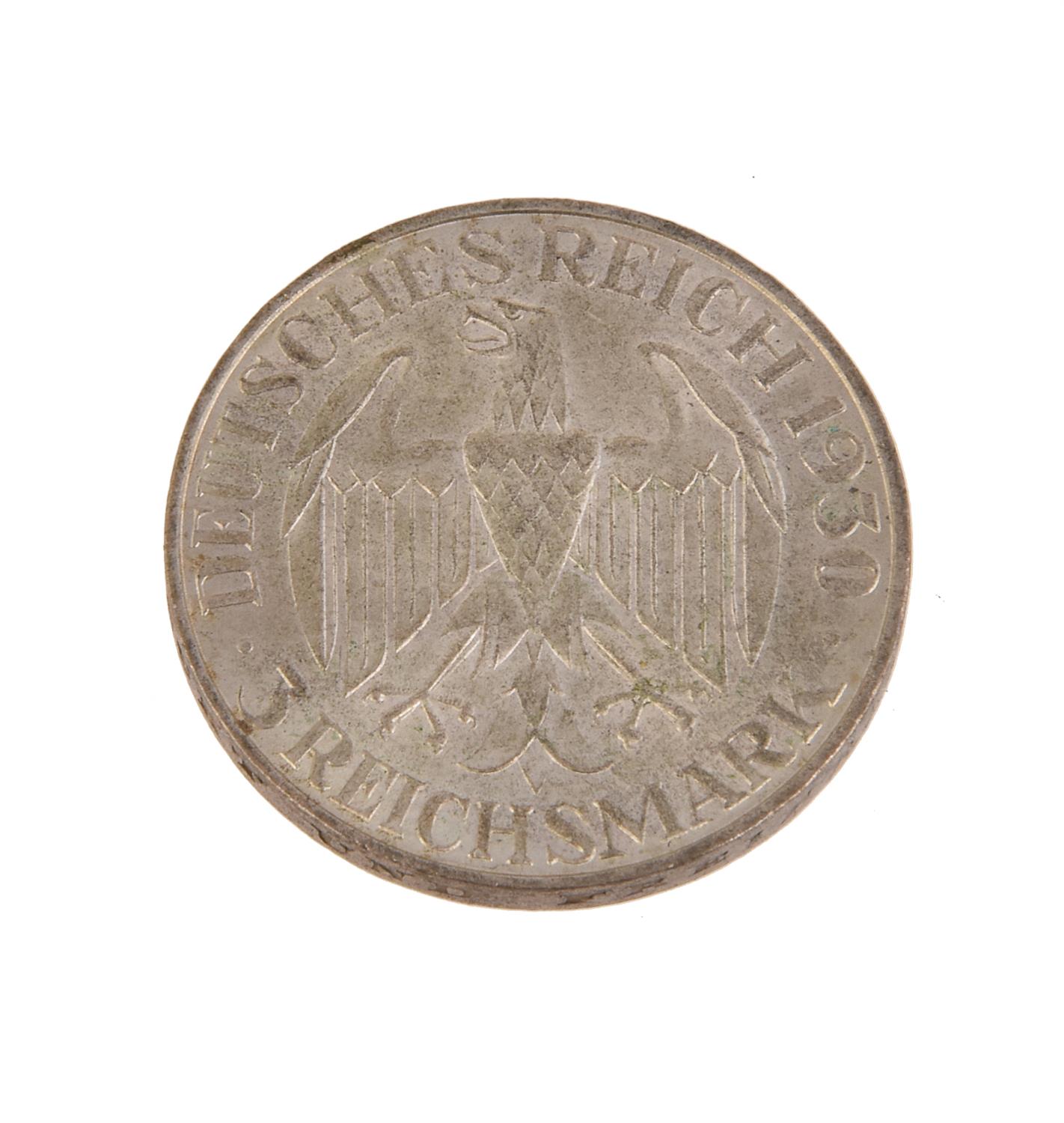 Germany-5, Weimar Republic, 3-Reichsmark 1930A - Image 2 of 2