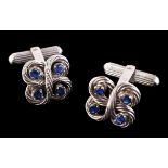 A pair of sapphire cufflinks by Daou