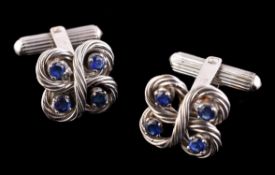 A pair of sapphire cufflinks by Daou