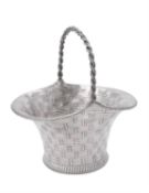 An Italian silver coloured bread basket