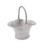 An Italian silver coloured bread basket