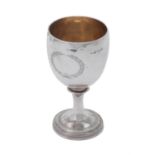 A cased George III silver goblet