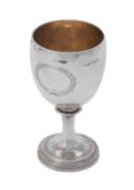 A cased George III silver goblet