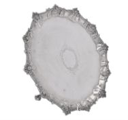 An early George III silver shaped circular salver by Ebenezer Coker