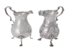 A George II silver baluster cream jug