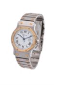 Cartier, Santos Ronde, a lady's bi-metal bracelet watch