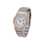 Cartier, Santos Ronde, a lady's bi-metal bracelet watch