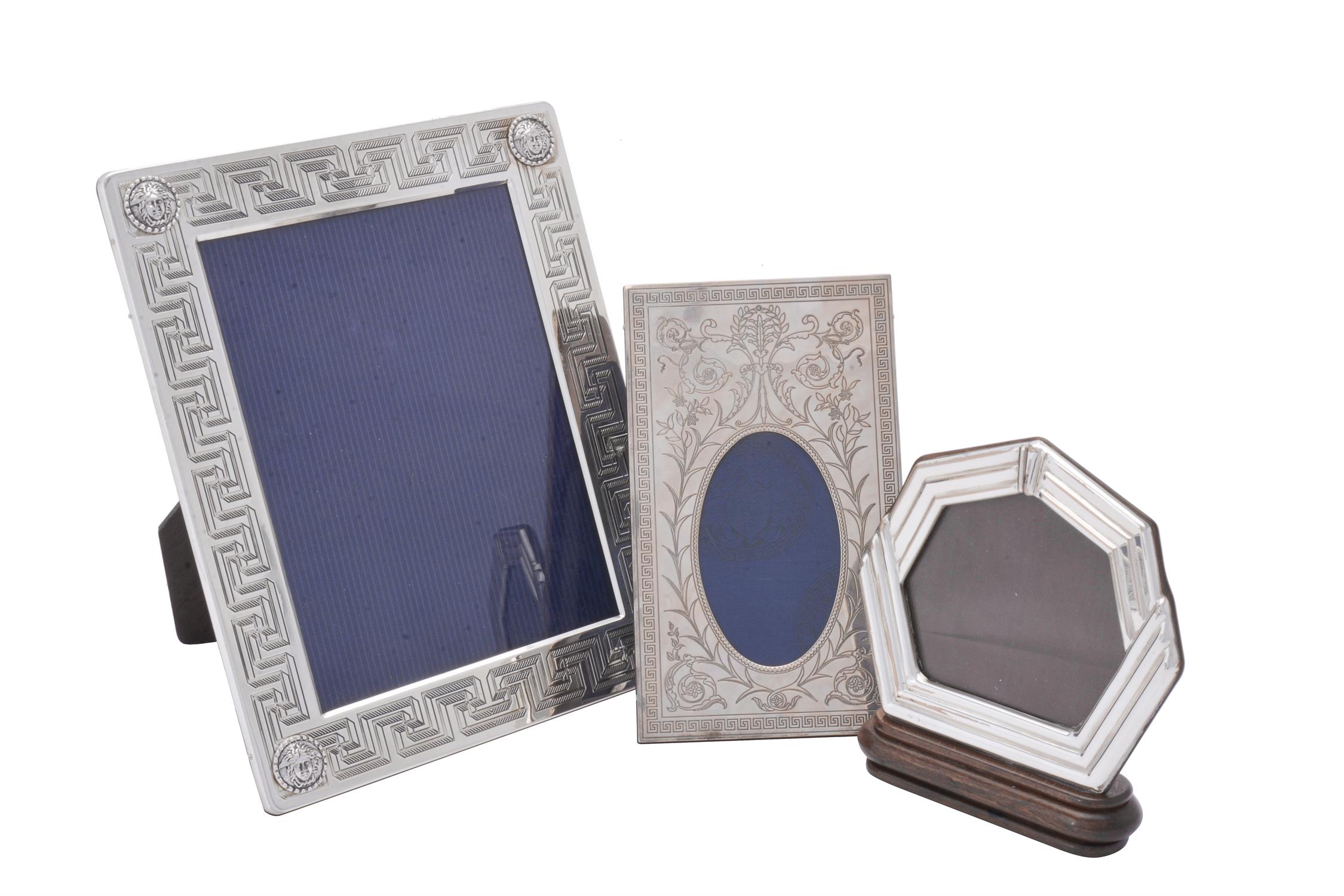 An Italian silver coloured mounted photo frame for Versace