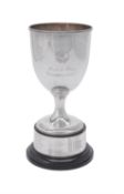 A silver pedestal trophy cup by Mark Willis