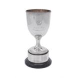 A silver pedestal trophy cup by Mark Willis