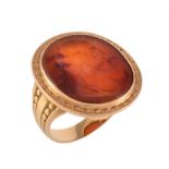 A French 19th century cornelian intaglio ring