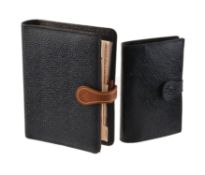 Mulberry, a blue pebbled leather filofax