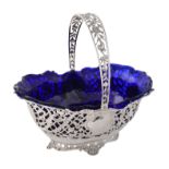 A German silver shaped oval basket