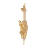 An early Victorian gold bear and staff propelling pencil