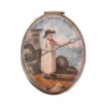 Y An early 19th century miniature of Naval interest