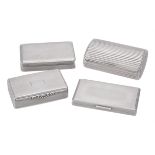 A silver rectangular tobacco box by D. Bros