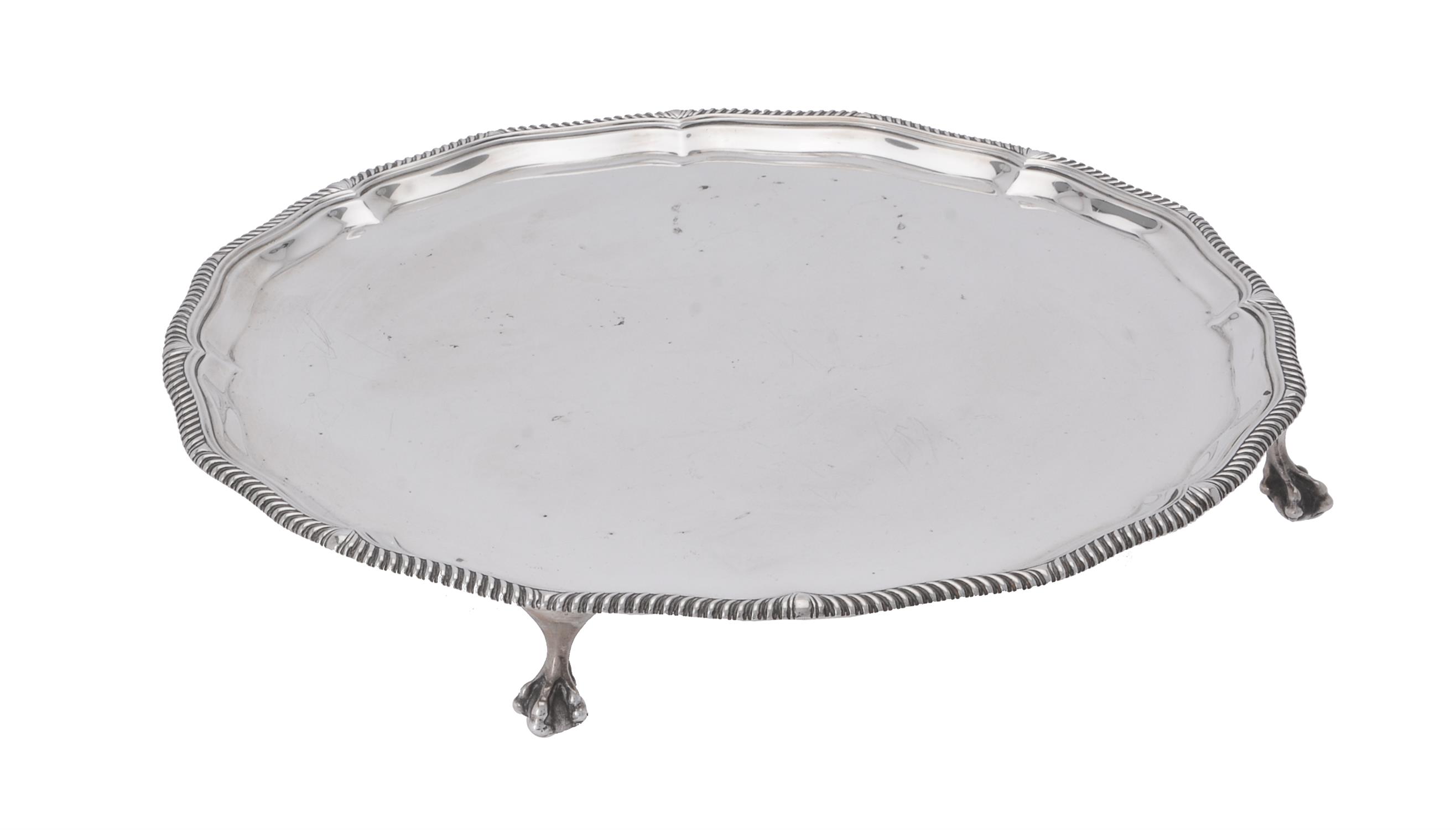 A silver shaped circular salver by Thomas Bradbury & Sons - Image 2 of 2