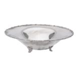 An Italian silver coloured shaped circular bowl