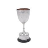 A Victorian silver pedestal trophy cup by John Aldwinckle & Thomas Slater