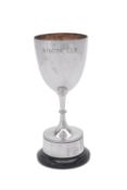 A Victorian silver pedestal trophy cup by John Aldwinckle & Thomas Slater