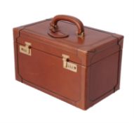 Asprey, a brown leather vanity case