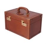 Asprey, a brown leather vanity case