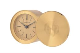 Tiffany & Co., a brass desk clock