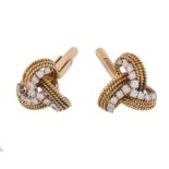 A pair of diamond knot cufflinks