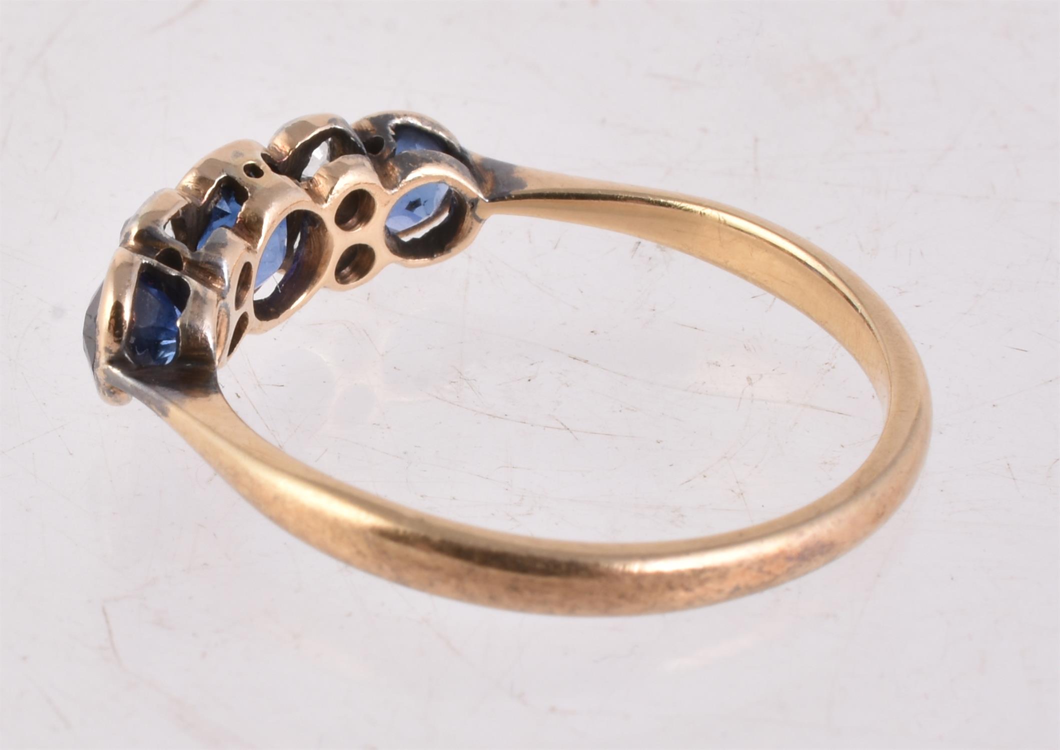 An early 20th century sapphire and diamond seven stone ring - Image 2 of 2