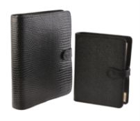 Mulberry, a black scotch grain leather planner