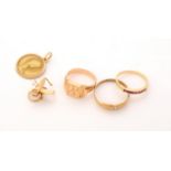 A small collection of gold coloured jewellery