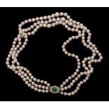 A cultured pearl necklace